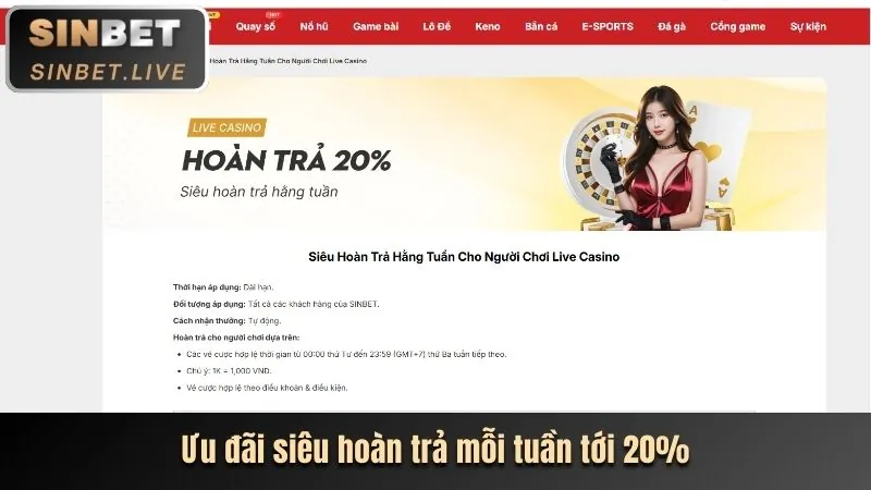 Sự kiện khuyến mãi casino 288bet
